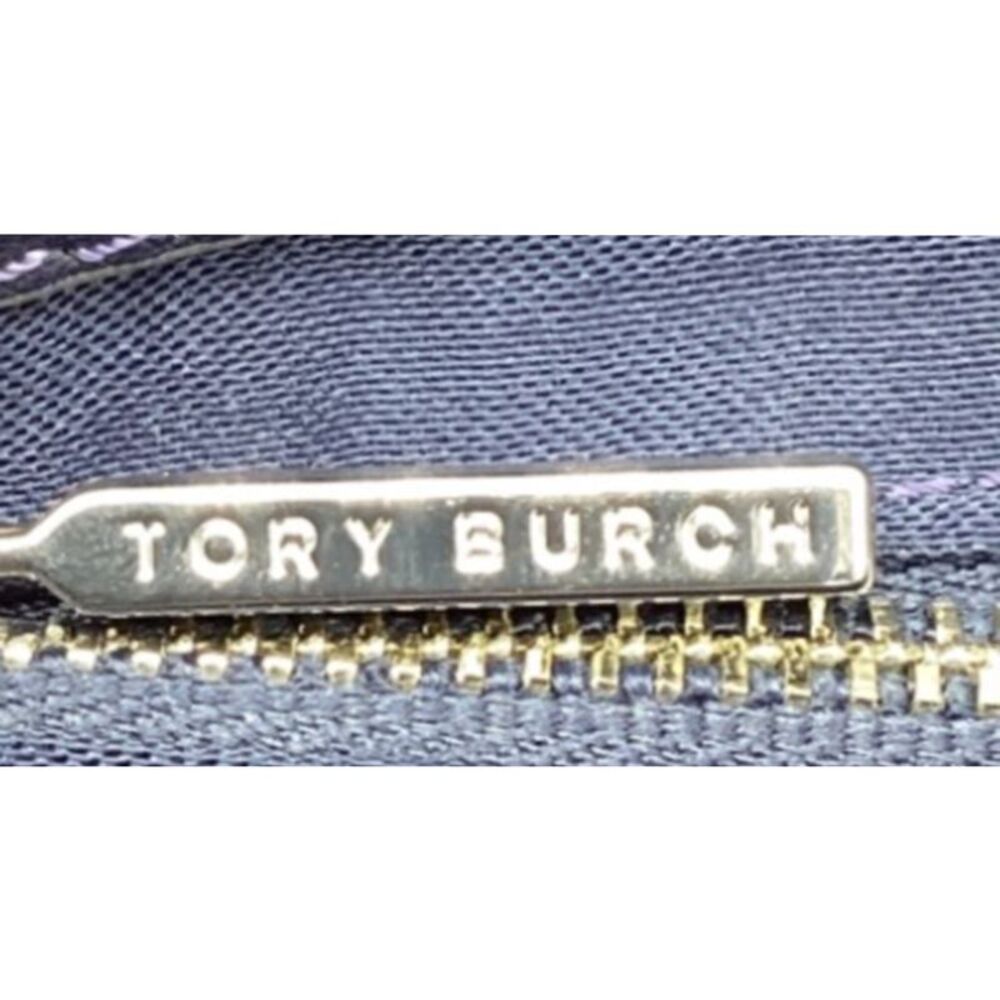 Tory Burch Mercer Shoulder Bag in Navy Blue Leather - Picture 10 of 12
